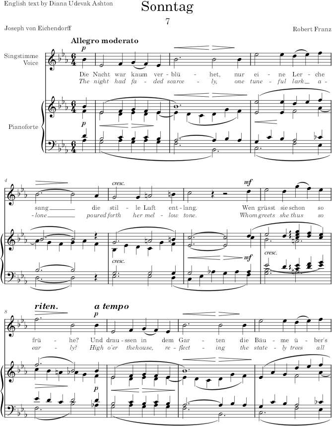 Sonntag (12 Gesänge, Op.1) - Franz — first page preview