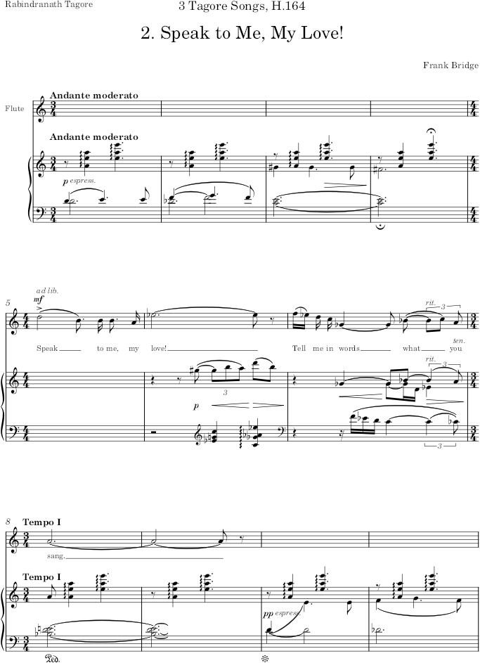 Speak to Me, My Love! (Tagore Songs) - Bridge — first page preview