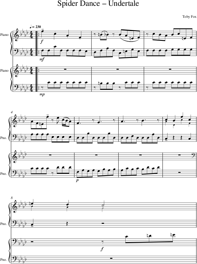 Spider Dance – Undertale — first page preview