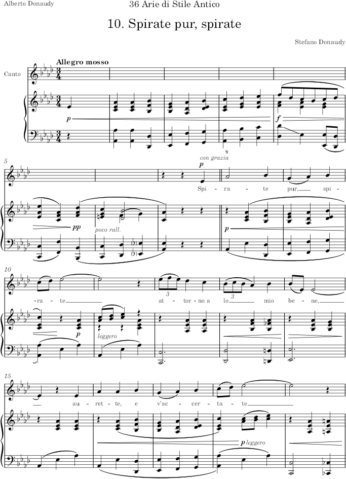 Spirate pur, spirate (Arie di Stile Antico) - Donaudy — first page preview