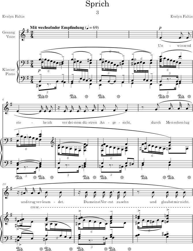 Sprich (Lieder fernen Gedenkens, Op. posth) - Faltis — first page preview