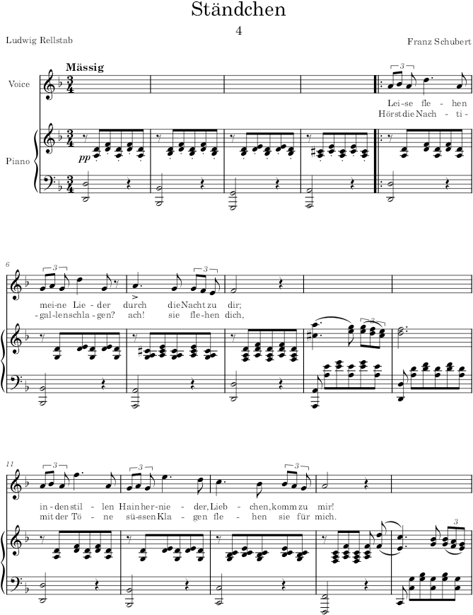 Ständchen (Schwanengesang, D.957) - Schubert — first page preview