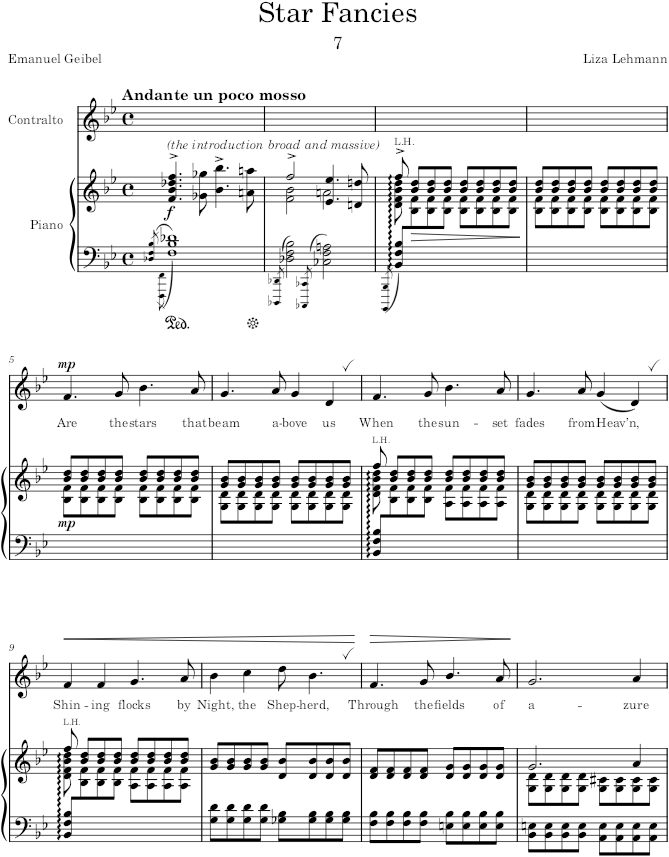 Star Fancies (Songs of Love and Spring) - Lehmann — first page preview