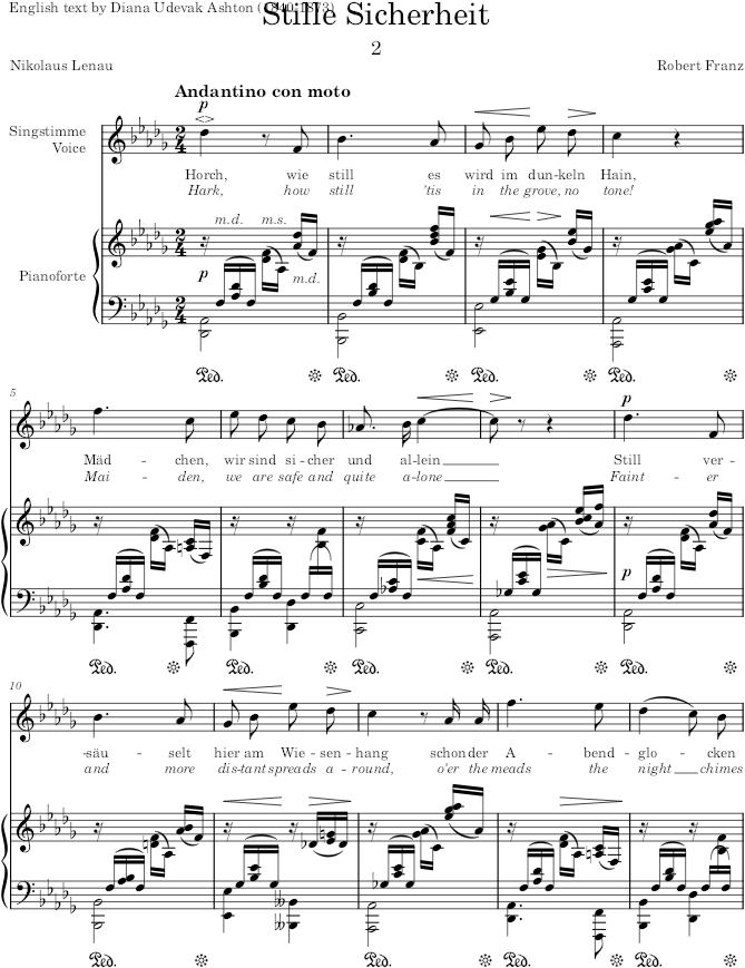 Stille Sicherheit (6 Gesänge, Op.10) - Franz — first page preview
