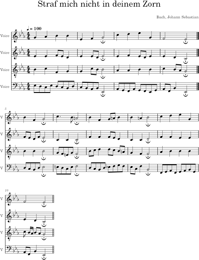 Straf mich nicht in deinem Zorn, BWV 115/6 - Bach — first page preview