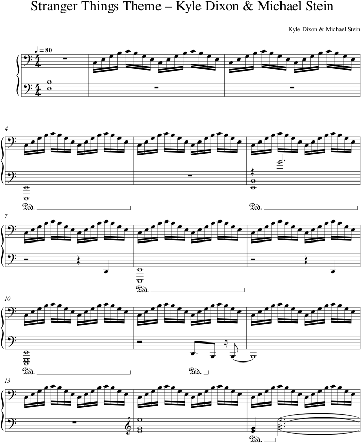 Stranger Things Theme – Kyle Dixon & Michael Stein — first page preview