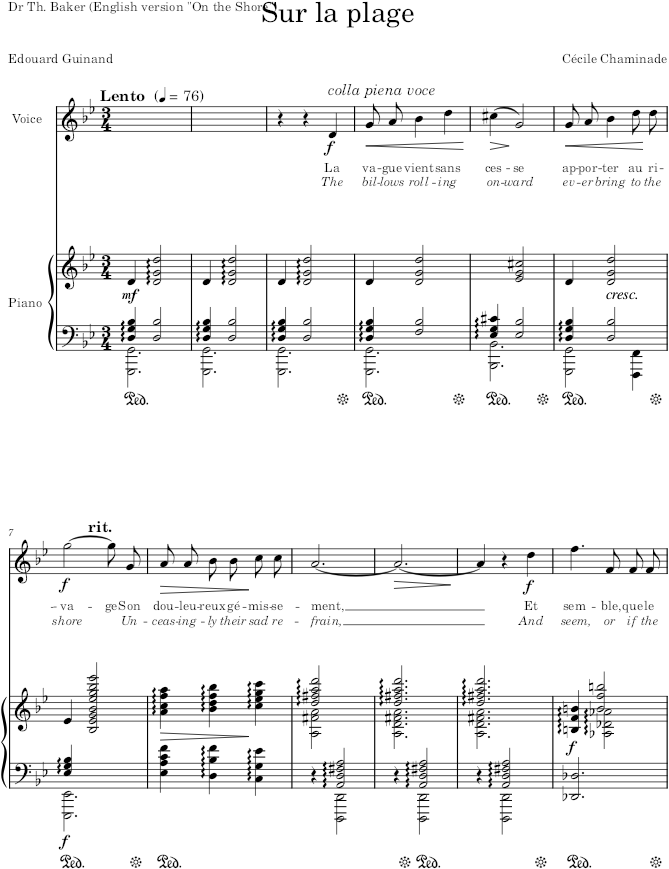Sur la plage - Chaminade — first page preview