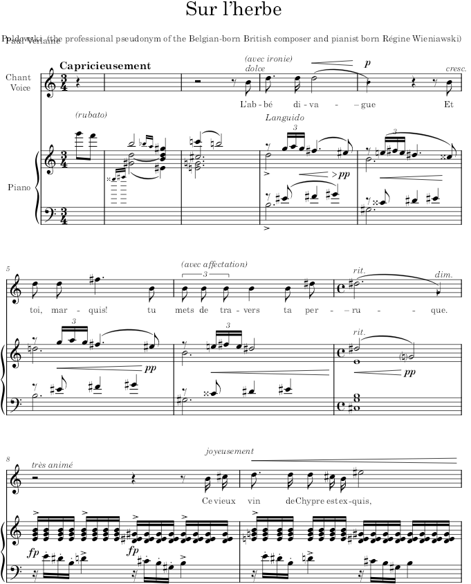 Sur l’herbe - Poldowski — first page preview