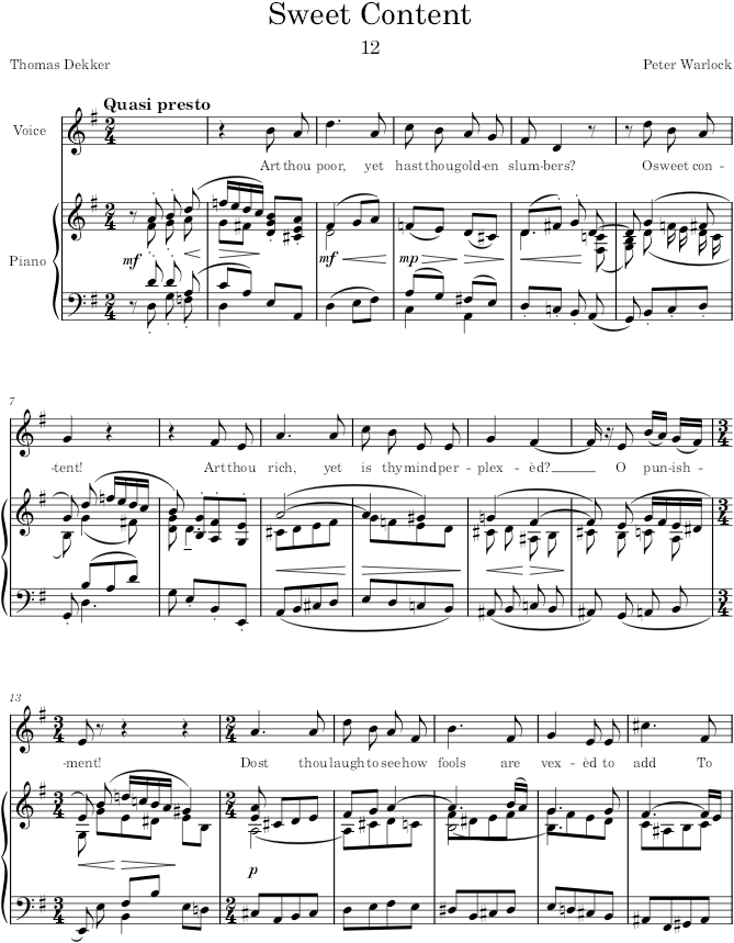 Sweet Content (Songs) - Warlock — first page preview
