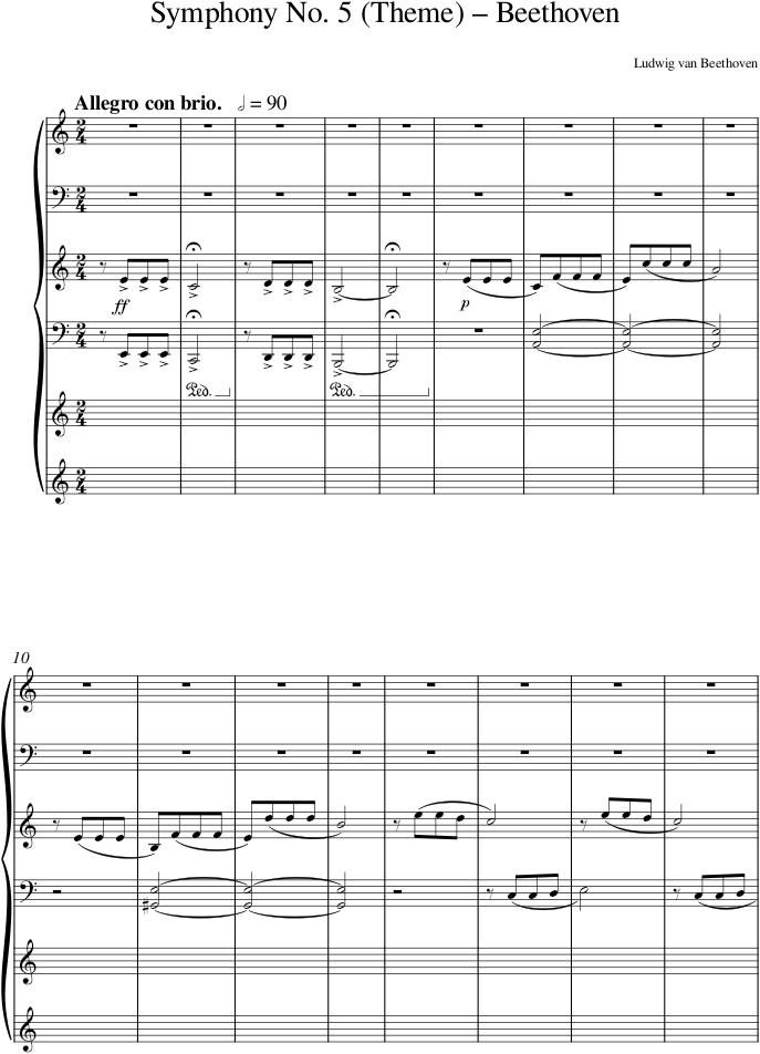 Symphony No. 5 (Theme) – Beethoven — first page preview