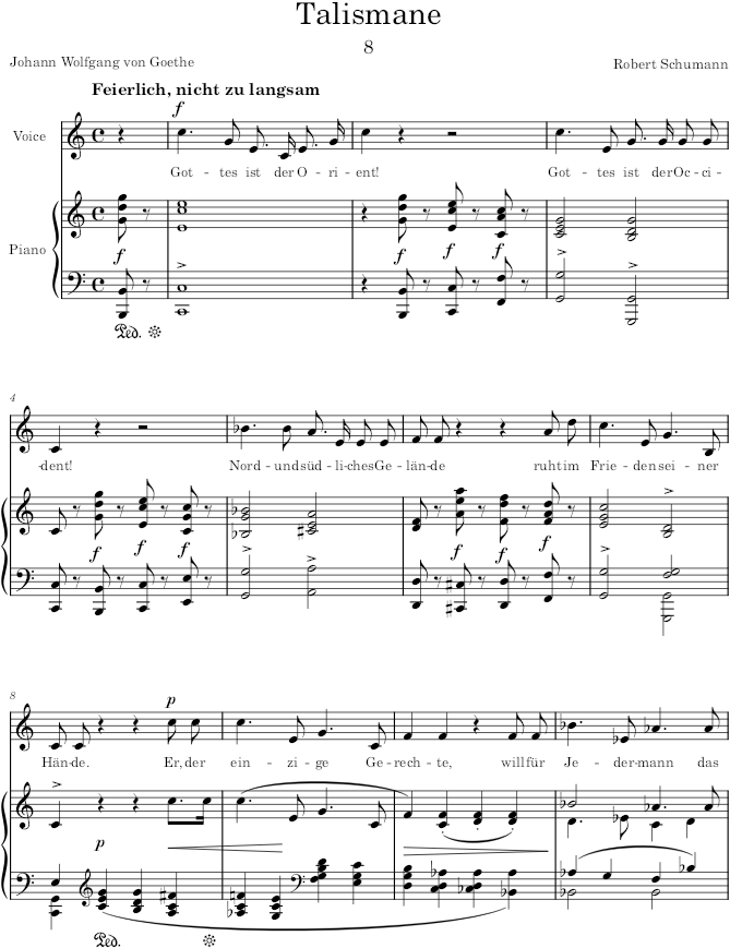 Talismane (Myrthen, Op.25) - Schumann — first page preview