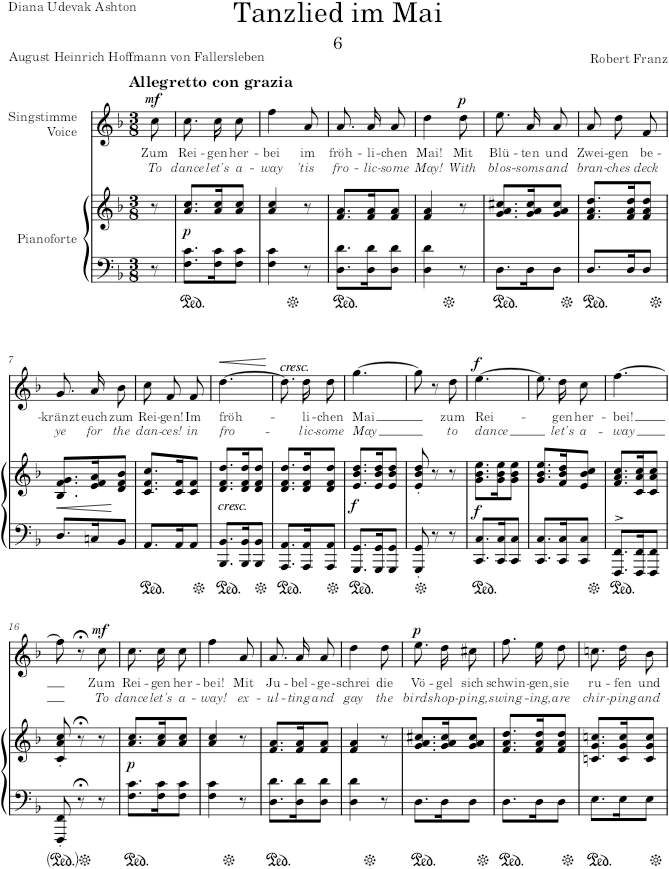 Tanzlied im Mai (12 Gesänge, Op.1) - Franz — first page preview