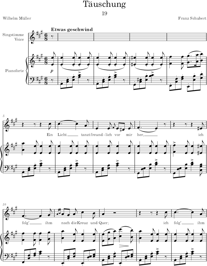 Täuschung (Winterreise, D.911) - Schubert — first page preview
