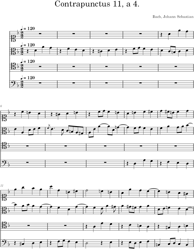 The Art of Fugue, BWV 1080, Contrapunctus 11 - Bach — first page preview
