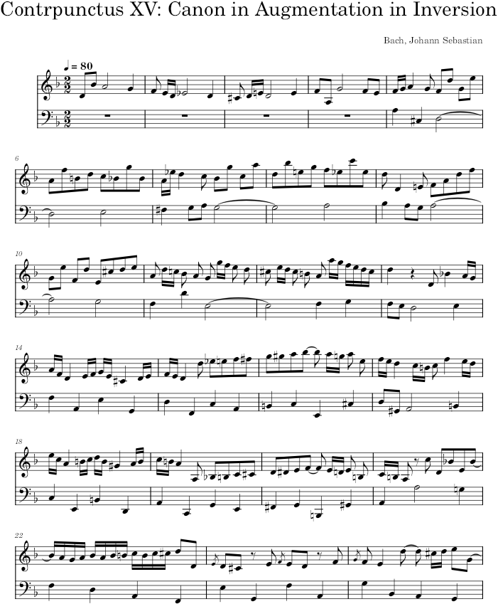 The Art of Fugue, BWV 1080, Contrapunctus 15 - Bach — first page preview