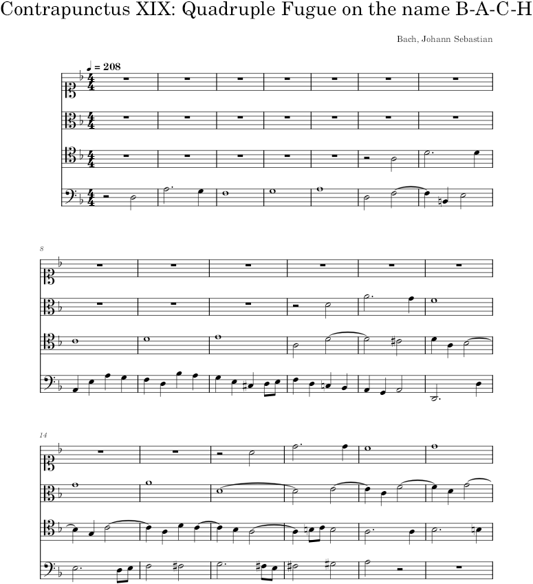 The Art of Fugue, BWV 1080, Contrapunctus 19 - Bach — first page preview