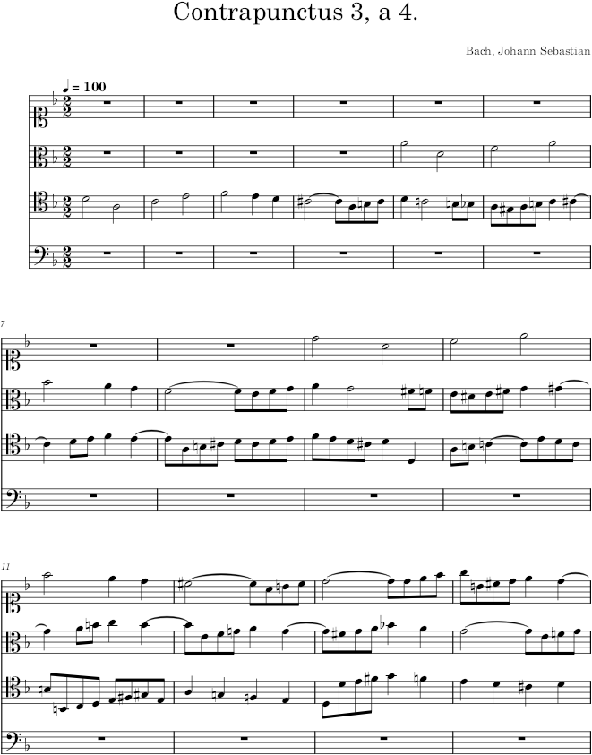 The Art of Fugue, BWV 1080, Contrapunctus 3 - Bach — first page preview