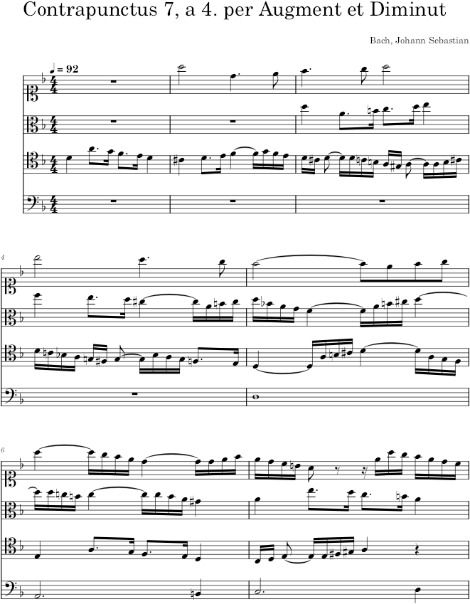 The Art of Fugue, BWV 1080, Contrapunctus 7 - Bach — first page preview