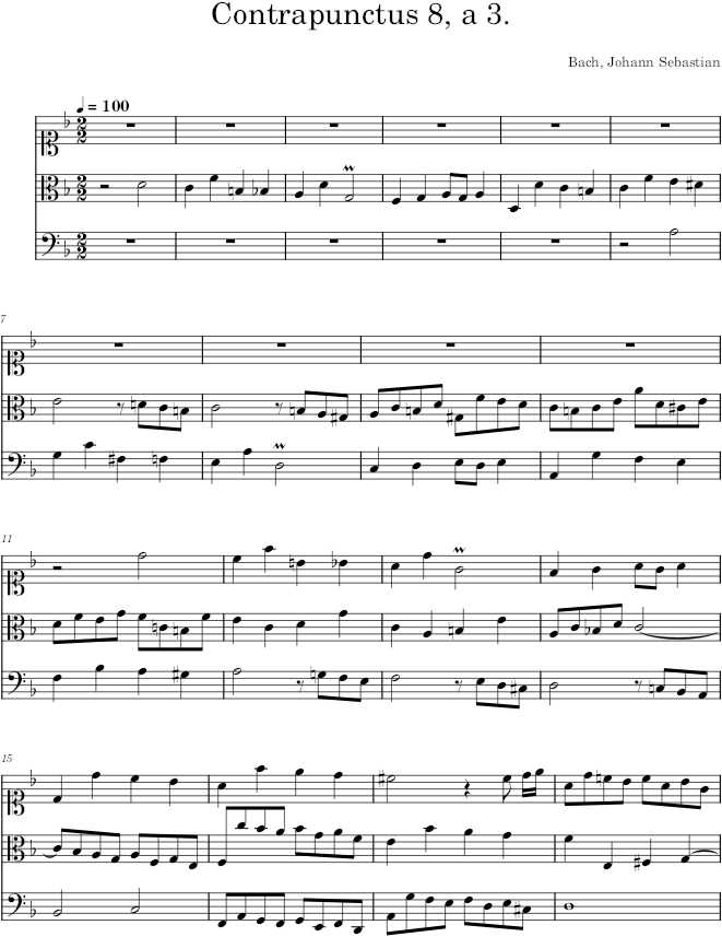 The Art of Fugue, BWV 1080, Contrapunctus 8 - Bach — first page preview