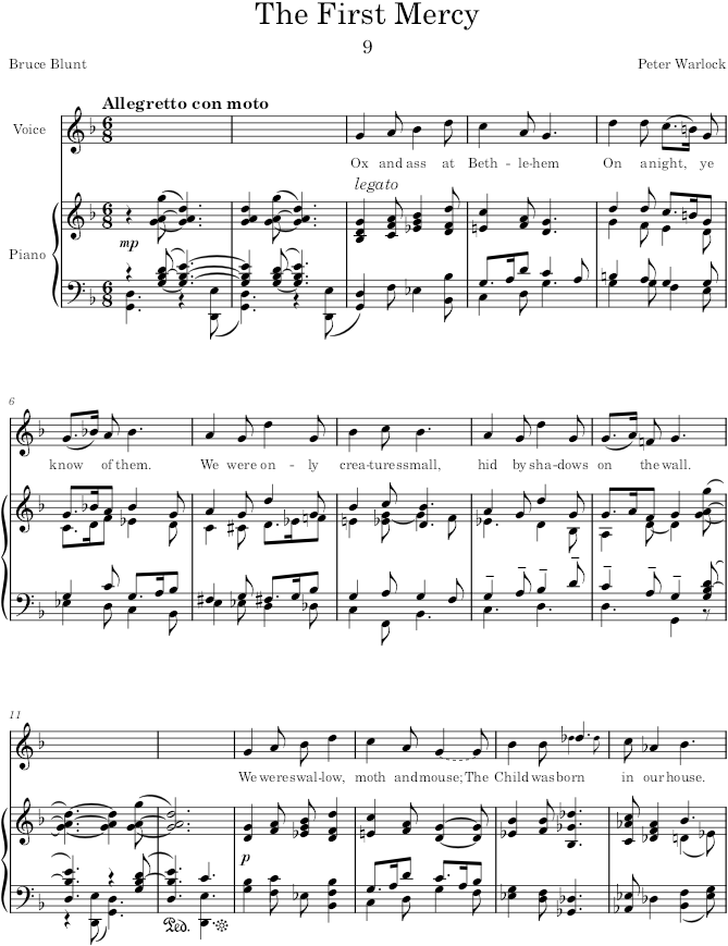The First Mercy (Songs) - Warlock — first page preview
