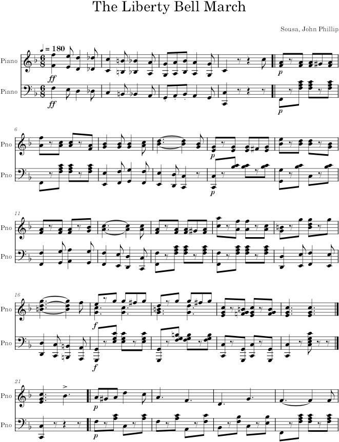 The Liberty Bell March - Sousa — first page preview