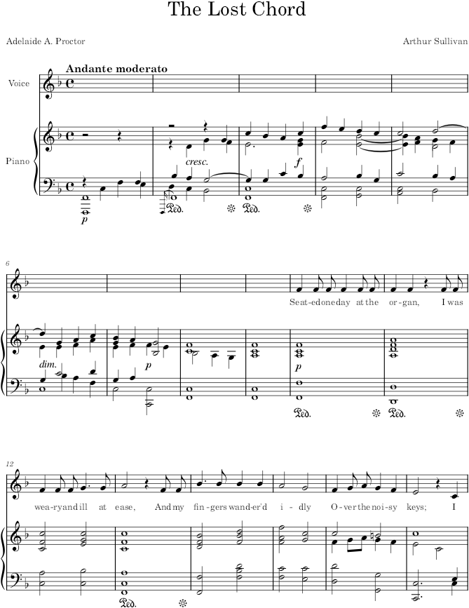 The Lost Chord - Sullivan — first page preview
