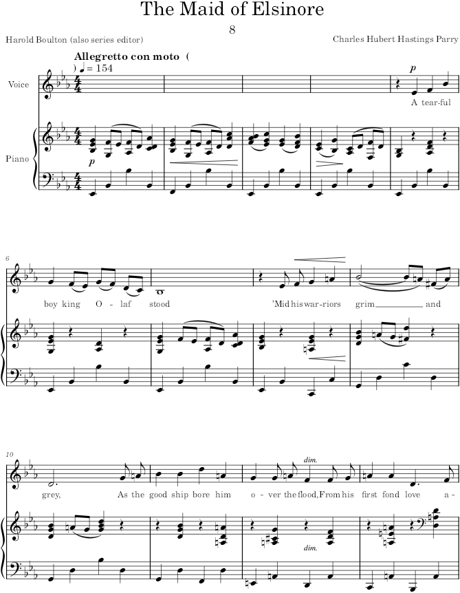 The Maid of Elsinore (12 New Songs) - Boulton — first page preview
