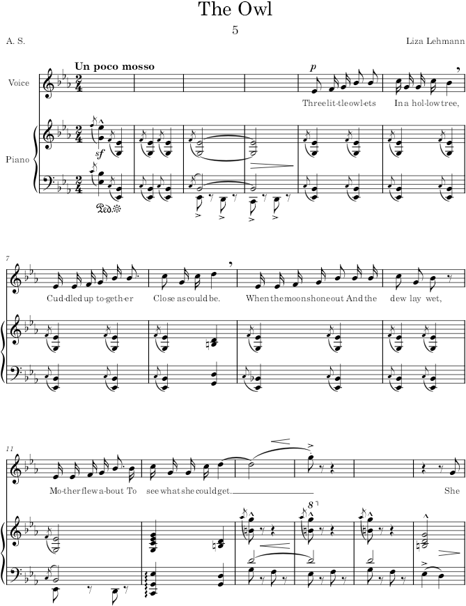 The Owl (Bird Songs) - Lehmann — first page preview