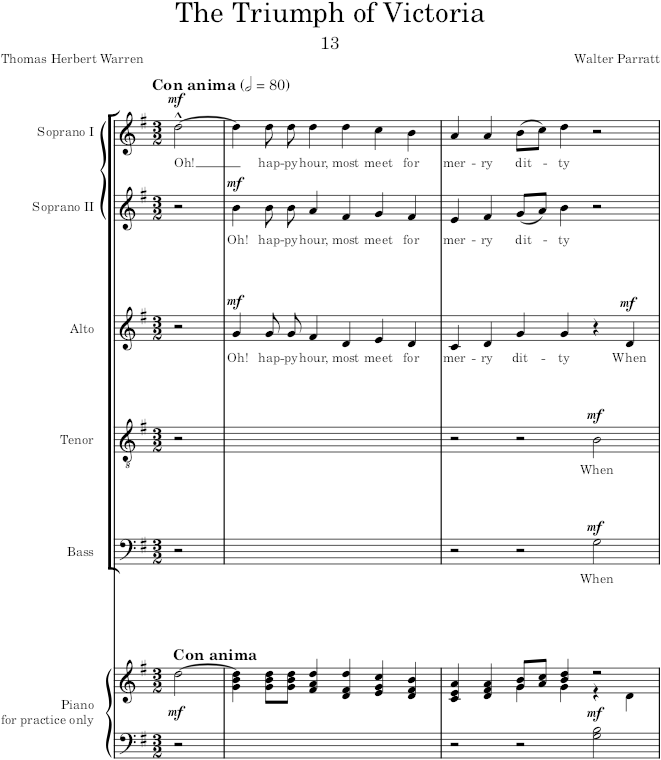The Triumph of Victoria (Choral Songs in Honour of Her Majesty Queen Victoria) - Parratt — first page preview
