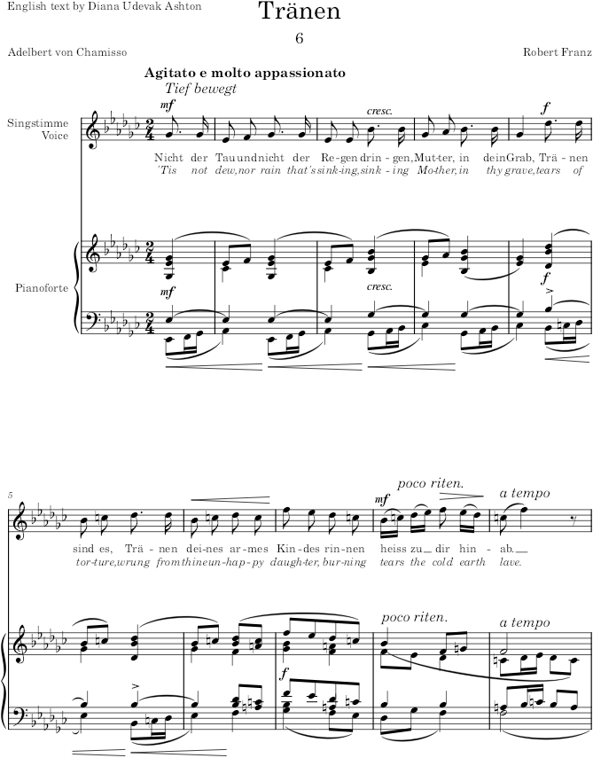Tränen (6 Gesänge, Op.6) - Franz — first page preview