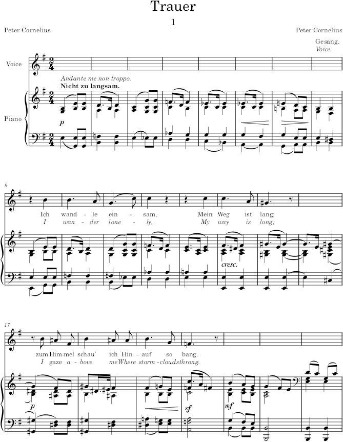 Trauer und Trost, Op.3 - Cornelius — first page preview