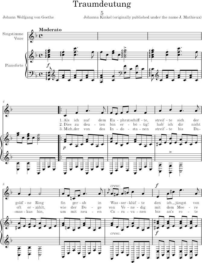 Traumdeutung (6 Lieder, Op.10) - Kinkel — first page preview