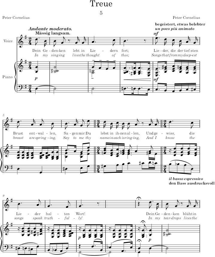 Treue (Trauer und Trost, Op.3) - Cornelius — first page preview