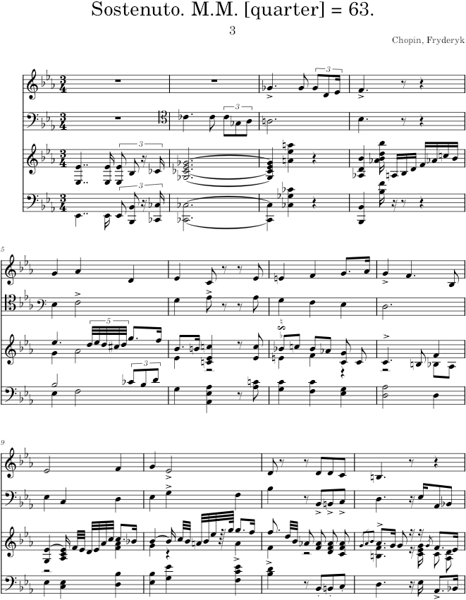 Trio Op. 8, Movement 3 - Chopin — first page preview