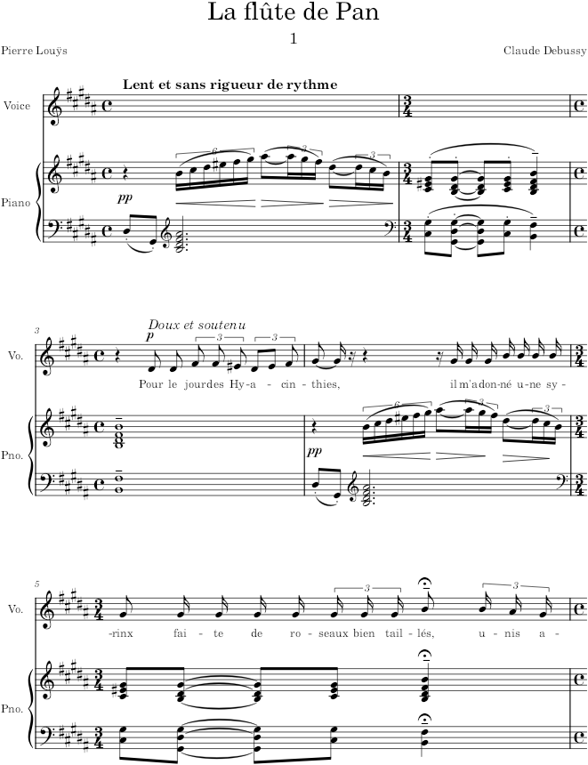 Trois Chansons de Bilitis - Debussy — first page preview
