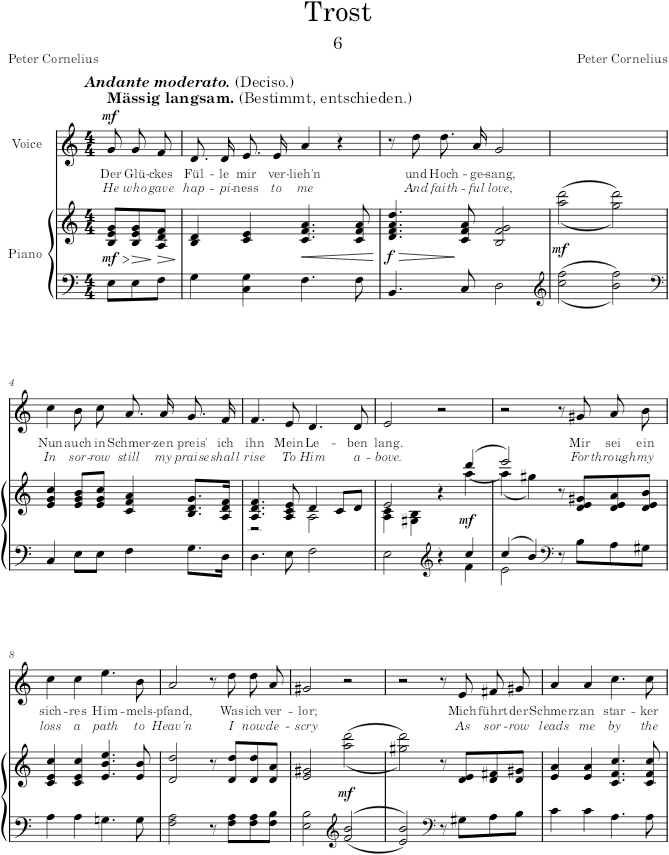 Trost (Trauer und Trost, Op.3) - Cornelius — first page preview