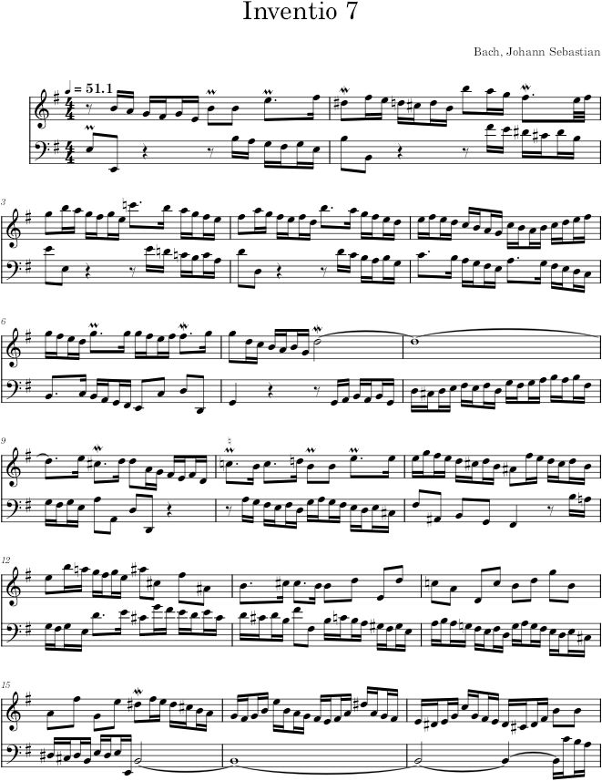 Two-Part Invention No. 7 in E Minor, BWV 778 - Bach — first page preview
