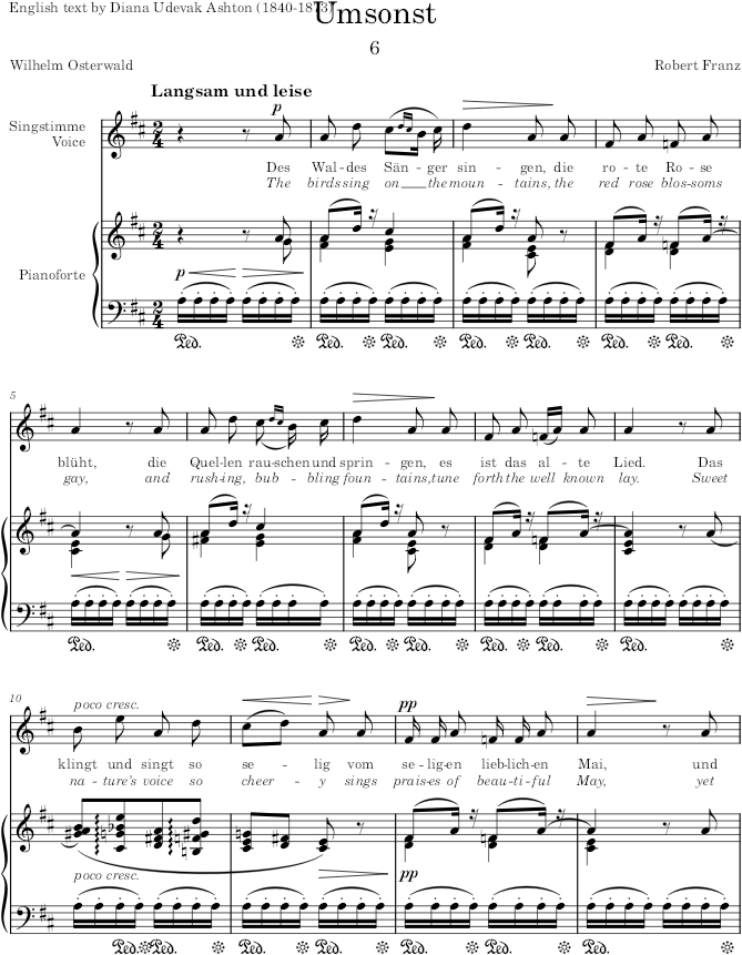 Umsonst (6 Gesänge, Op.10) - Franz — first page preview