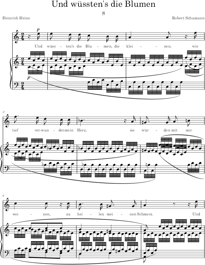 Und wüssten’s die Blumen (Dichterliebe, Op.48) - Schumann — first page preview