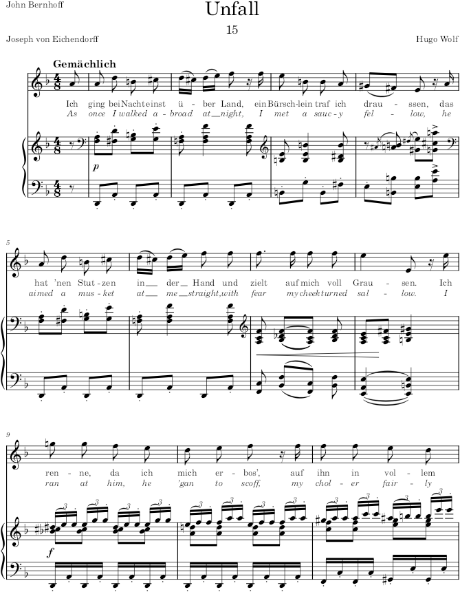 Unfall (Eichendorff-Lieder) - Wolf — first page preview