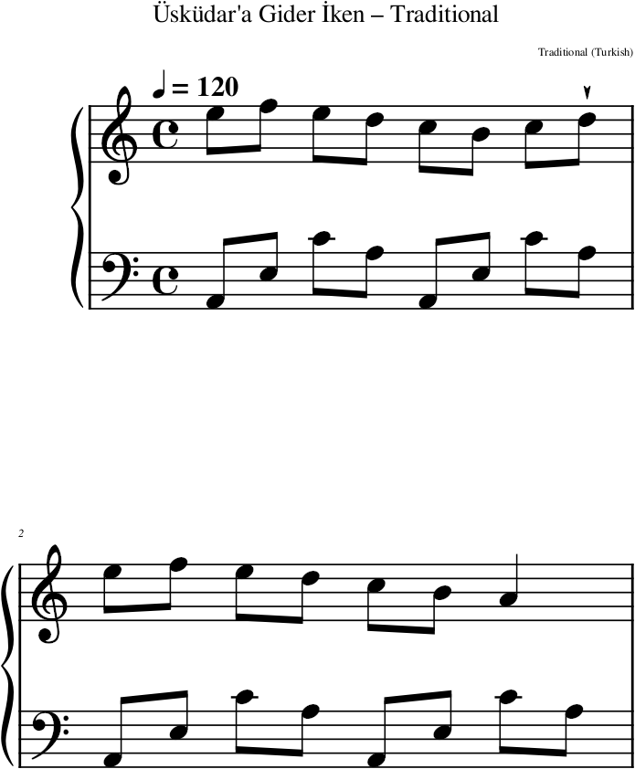 Üsküdar'a Gider İken – Traditional — first page preview