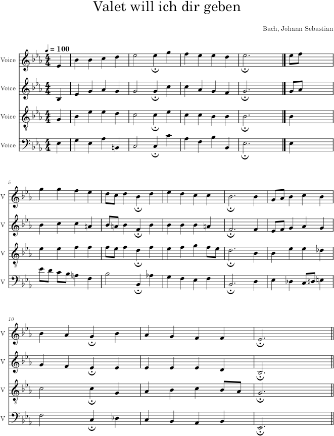 Valet will ich dir geben, BWV 245/26 - Bach — first page preview