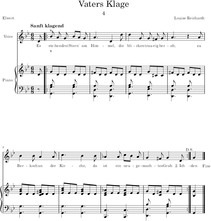 Vaters Klage (12 Gesänge) - Reichardt — first page preview
