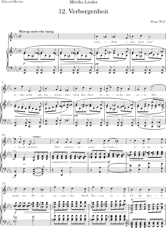 Verborgenheit (Mörike-Lieder) - Wolf — first page preview