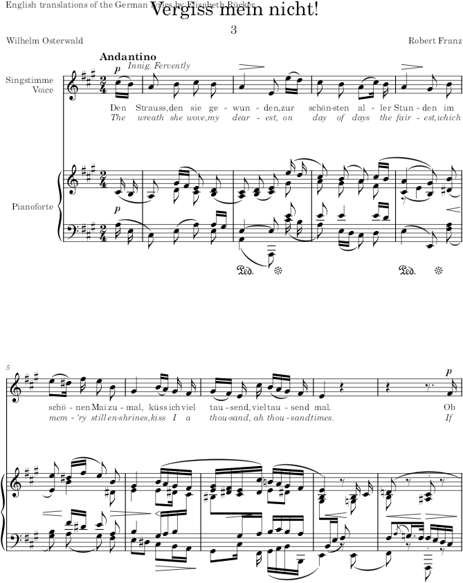 Vergiss mein nicht! (6 Gesänge, Op.26) - Franz — first page preview