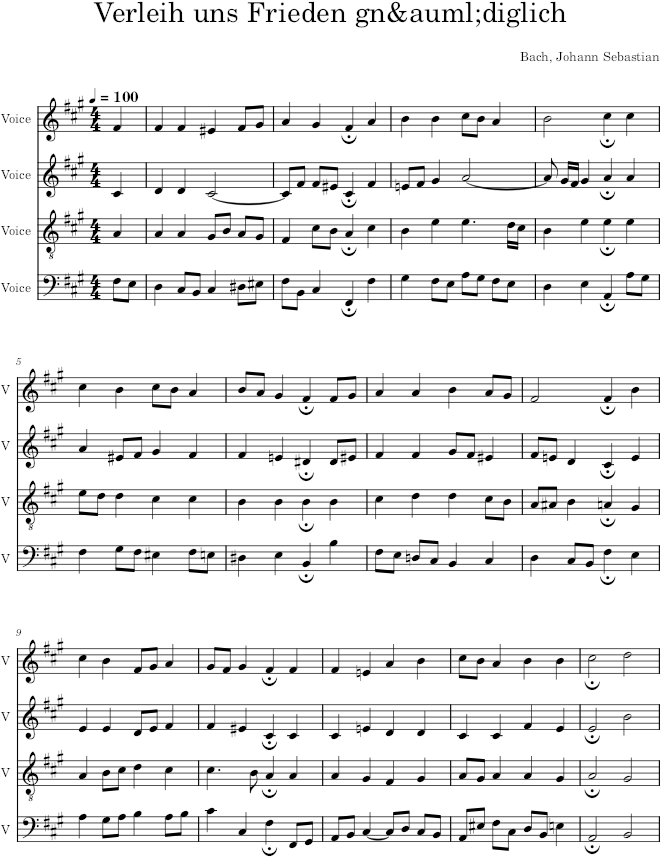 Verleih uns Frieden gnädiglich, BWV 42/7 - Bach — first page preview