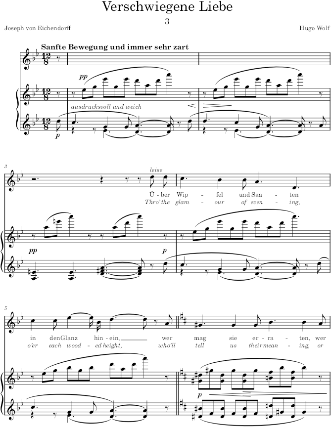 Verschwiegene Liebe (Eichendorff-Lieder) - Wolf — first page preview