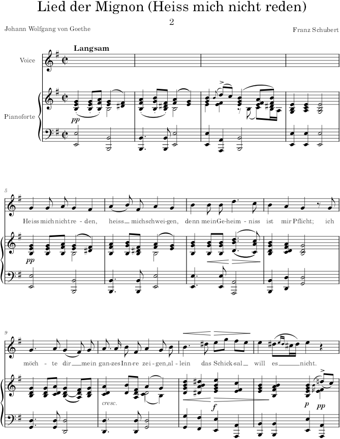 Vier Gesänge aus 'Wilhelm Meister', D.877 (Gesänge aus „Wilhelm Meister) - Schubert — first page preview