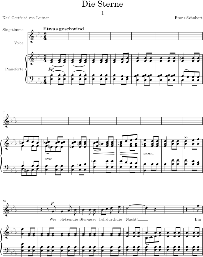 Vier Lieder (Lieder) - Schubert — first page preview