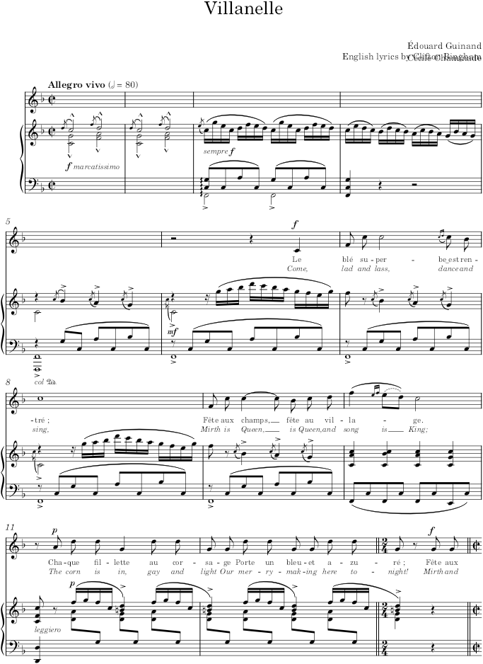 Villanelle - Chaminade — first page preview
